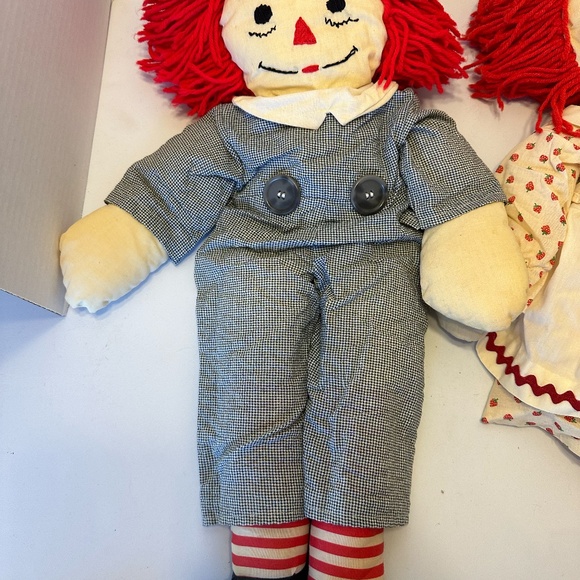 Vintage Raggedy Ann and Andy Handmade doll set  OOAK Plush Soft Toy Stuffed Dol - Picture 3 of 10